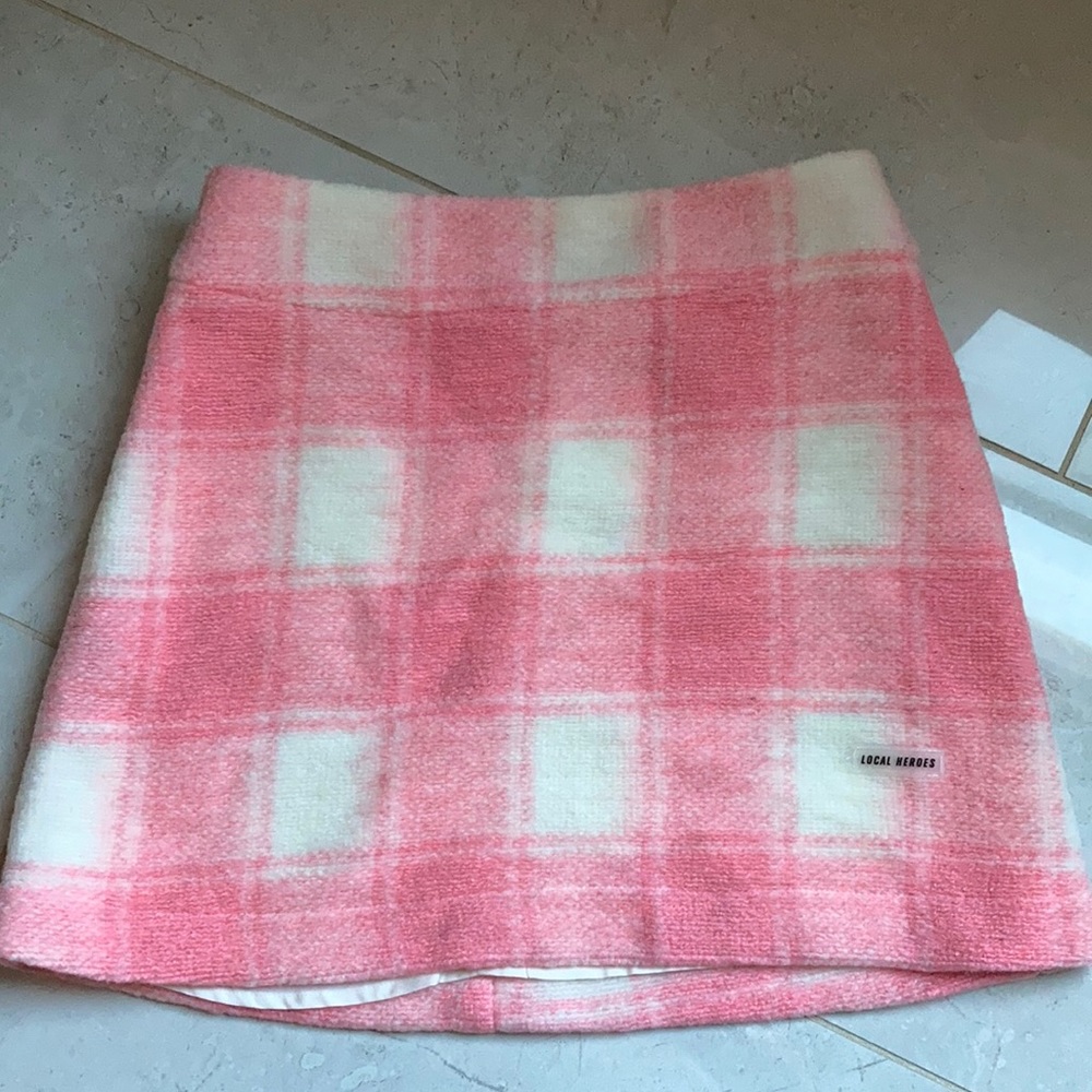 Pink Plaid Skirt